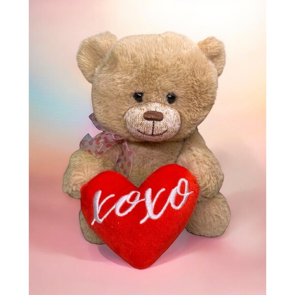 The Petting Zoo Teddy Bear Plush Stuffed Animal With Heart XOXO Love - Picture 1 of 11